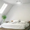 A bedroom with a bed, a plant, and a skylight. Produktbild-Vorschau