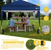 A family enjoying a meal under a blue pop-up gazebo in a garden. Anteprima dell’immagine prodotto