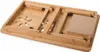 A wooden laptop desk with cut-out decorative patterns, shown from a slightly elevated angle. Náhľad obrázku produktu