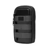 A black utility pouch with a smartphone partially inserted. Produktbild-Vorschau