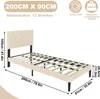 UISEBRT Leder Plattformbett 90 x 200 cm, gepolstertes Produktbild-Vorschau 2
