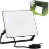 A product shot of an LED floodlight with its packaging in the background. Náhled obrázku produktu