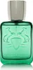 A product shot of a green perfume bottle with a silver cap. Anteprima dell’immagine prodotto