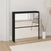 The Living Store Schuhschrank mit Spiegel 2 Fächer Schwarz Produktbild-Vorschau 1