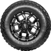 A close-up studio shot of a single tire and wheel assembly. Podgląd zdjęcia produktu