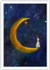 Poster - Poster ohne Rahmen - Mädchen auf der Mond - 70x100 Produktbild-Vorschau 1