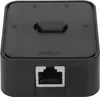 A black network switch with an RJ45 port and a slider switch on top. Náhľad obrázku produktu