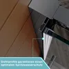 Close-up of a shower enclosure corner, highlighting sealing profiles. Podgląd zdjęcia produktu