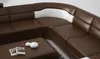 Leder Eckcouch Sofa Polster Eckgarnitur U Form Weisse Sofas Produktbild-Vorschau 5