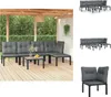 vidaXL 6-tlg. Garten-Lounge-Set Schwarz und Grau Poly Produktbild-Vorschau 1