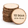 Holzscheiben 10 Stück, Baumscheiben 14-15cm, Naturholz Produktbild-Vorschau 9