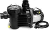 A black and silver pool pump with a power cord and plug on a white background. Voir les images du produit
