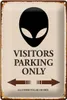Blechschild Spruch 20x30cm Visitors Parking only Alien Produktbild-Vorschau 1