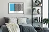MuchoWow® Gerahmtes Poster Blau - Schwarz - Weiß - Design Produktbild-Vorschau 5