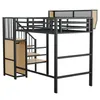 A loft bed with stairs and storage shelves. Podgląd zdjęcia produktu