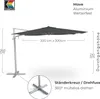 Kettler Ampelschirm Sonnenschirm EASY MOVE 300 x 300 cm mit Produktbild-Vorschau 3
