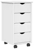 vidaXL Mobile su ruote Bianco 34 x 39 x 65,5 cm Legno Anteprima dell’immagine prodotto 1