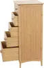 A wooden chest of drawers with five drawers of varying sizes, arranged in a stepped pattern. Produktbild-Vorschau