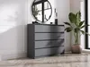 Komoda 8 zásuvek, barva: 120 x 101 x 39 cm, antracitová Náhled obrázku produktu 2