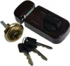 A lock cylinder, a lock body, and three keys are arranged on a white background. Produktbild-Vorschau
