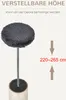 A cat tree with a plush top and a sisal-covered pole, shown with adjustable height indicators. Produktbild-Vorschau