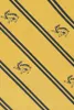 A repeating pattern of stylized rabbits on a yellow background with diagonal black stripes. Produktbild-Vorschau
