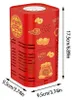 Rote rechteckige chinesische Neujahrsdekoration mit goldenen traditionellen Symbolen und Lüftungsschlitzen, mit Maßen Voir les images du produit