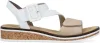 Rieker Damen Keil-Sandaletten Weiß/Beige Voir les images du produit 58