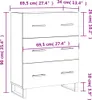 vidaXL Príborník Sonoma Dub 69,5x34x90 cm odvodený výrobok Náhľad obrázku produktu 8