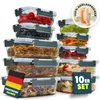 uandu Glasbehälter mit Deckel, 10- teilig, Meal prep Produktbild-Vorschau 1