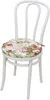 A white chair with a floral cushion. Podgląd zdjęcia produktu