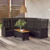 vidaXL Ecksofa mit Liegefunktion und Kissen Schwarz Poly Produktbild-Vorschau 2