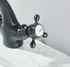 Ari Retro wastafelmengkraan, zwart, antiek messing, met 2 Productafbeelding-voorbeeld 5