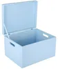 Caja de madera azul con tapa Creative Deco XXL, caja de Vista previa de la imagen del producto 1
