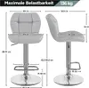 Yaheetech 2er Set Barhocker Barstühle Höhenverstellbar Produktbild-Vorschau 4