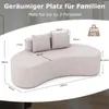 A diagram of a curved sofa with dimensions and weight capacity. Náhľad obrázku produktu