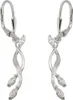 Ohrbrisur Ohrhänger Ohrringe 40x5mm Zirkonia matt-glänzend Produktbild-Vorschau 2