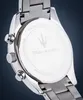 Close-up view of the back of a Maserati watch, showing the case back with branding and inscriptions. Produktbild-Vorschau