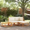 4-tlg. Gartensofa-Set mit Kissen Holz Akazie & Rattan Produktbild-Vorschau 2
