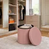 Relaxdays Hocker van fluweel, zitbankje met opbergruimte, Productafbeelding-voorbeeld 5