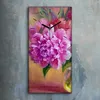 Küche Wohnzimmer Wand Leinwand Uhr 30x60 Gemälde Blumen Produktbild-Vorschau 2