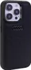 A black Audi branded phone case for an iPhone 15 Pro Max is shown from a diagonal angle. Produktbild-Vorschau