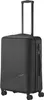 A black travel suitcase with a retractable handle and wheels, shown from the front. Náhľad obrázku produktu