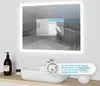 A bathroom mirror with integrated LED lighting, shown above a sink with a soap dispenser. Produktbild-Vorschau