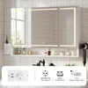 YITAHOME Spiegelschrank Bad mit LED, 3 Türen, Steckdosen, Produktbild-Vorschau 4