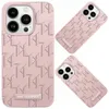 Telefoonsleeve Karl Lagerfeld, leer, met monogram en Productafbeelding-voorbeeld 10