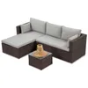 BEAUTYSOFA | SEVILLA Polyrattan Gartenlounge Braun – Produktbild-Vorschau 4