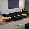 MODFU TV-Schrank Schwarz Hochglanz, TV-Lowboard mit LED und Produktbild-Vorschau 2