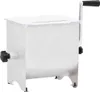 A white manual meat mixer with a clear lid and a silver crank handle, shown on a white background. Produktbild-Vorschau