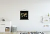 MuchoWow® Textilposter Weltkarte - Braun - Blumen 40x40 cm Produktbild-Vorschau 2
